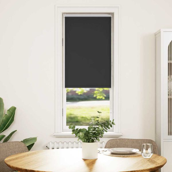 vidaXL Roller Blind Blackout Black 40x150 cm Fabric Width 35.7 cm Polyester