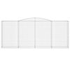 vidaXL Arched Gabion Baskets 4 pcs 400x50x160/180 cm Galvanised Iron