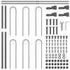 vidaXL Garden Fence 9 pcs Grey 15.3 x 1.2 m Powder-coated Steel
