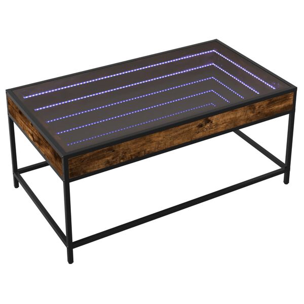 vidaXL Coffee Table with Infinity LED Smoked Oak 90x50x41 cm