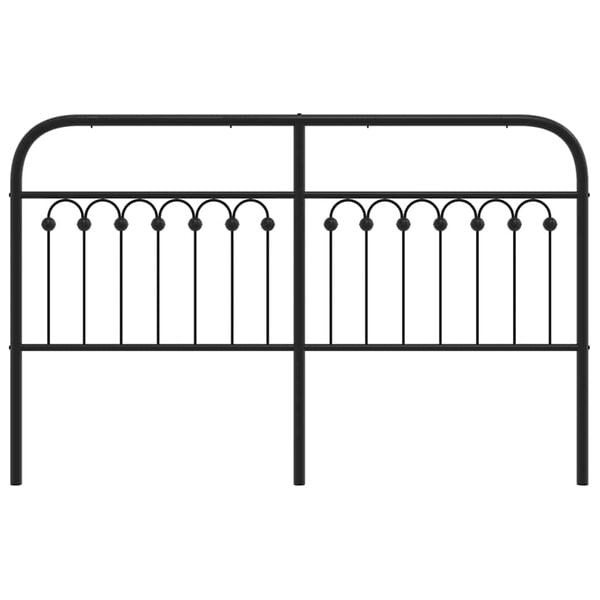 vidaXL Metal Replace Headboard Black 160 cm