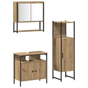 vidaXL Bathroom Furniture Set 3 pcs Brown Engineered wood