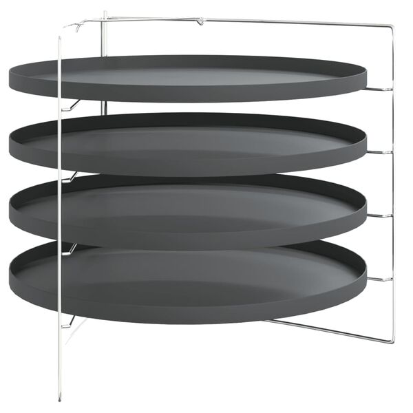 vidaXL Pizza Pans 4 pcs with Rack &Oslash; 28 cm Steel