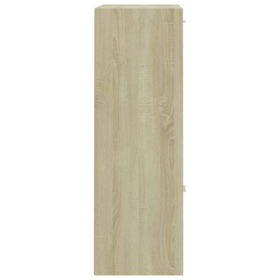 vidaXL Storage Cabinet White and Sonoma Oak 60x29.5x90 cm Engineered Wood