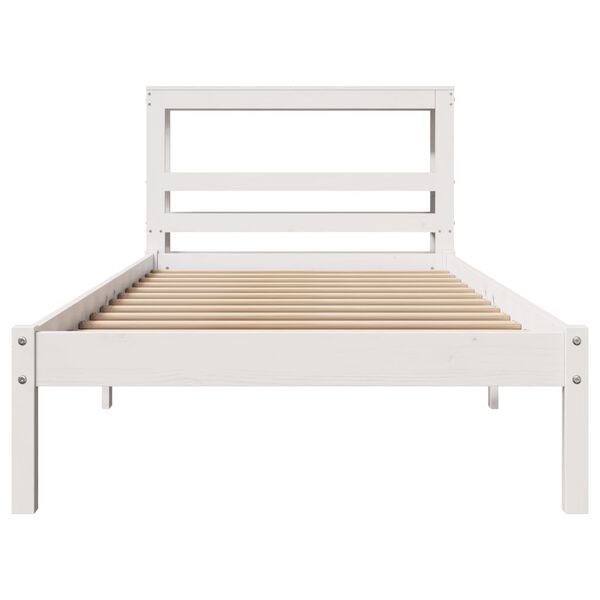 vidaXL Bed Frame without Mattress White 90x200 cm Solid Wood Pine