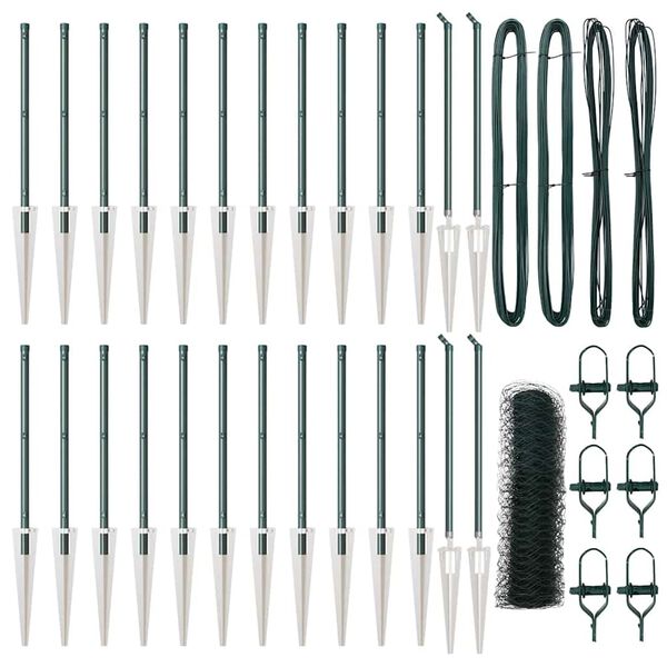 vidaXL Fence Post Green 50 x 0.8 m (36 mm mesh) Steel and PVC