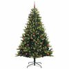 vidaXL Artificial Hinged Christmas Tree 300 LEDs Green 210 cm