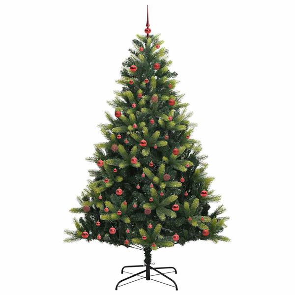 vidaXL Artificial Hinged Christmas Tree 300 LEDs Green 210 cm