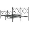 vidaXL Metal Bed Frame without Mattress with Footboard Black 120x200cm