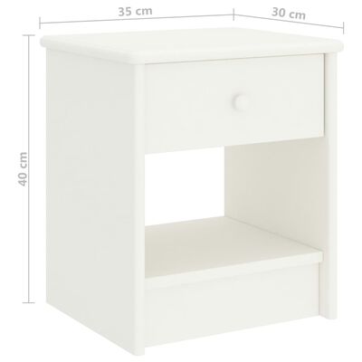vidaXL Bedside Cabinet White 35x30x40 cm Solid Pinewood
