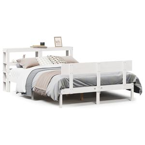 vidaXL Bed Frame without Mattress White 140x200 cm Solid Wood Pine
