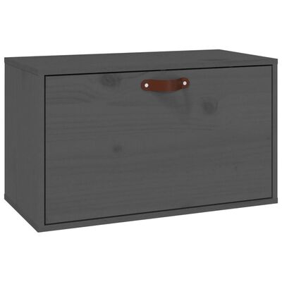 vidaXL Wall Cabinet Grey 60x30x35 cm Solid Wood Pine