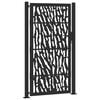 vidaXL Garden Gate Black 100x175 cm Steel Trace Design