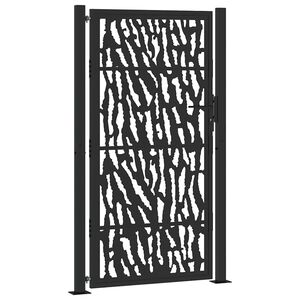 vidaXL Garden Gate Black 100x175 cm Steel Trace Design