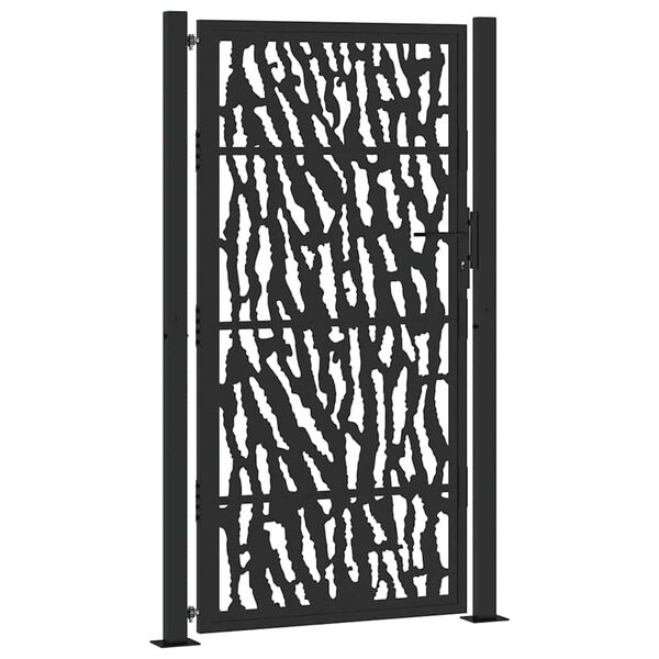 vidaXL Garden Gate Black 100x175 cm Steel Trace Design