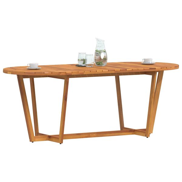 vidaXL Garden Dining Table Oval 200x90x75 cm Solid Wood Acacia
