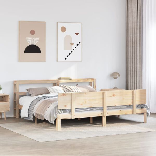 vidaXL Bed Frame with Headboard without Mattress 200x200 cm