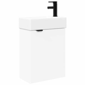 vidaXL Bathroom Vanity Unit with Tap White 45.5 x 22.5 x 84 cm