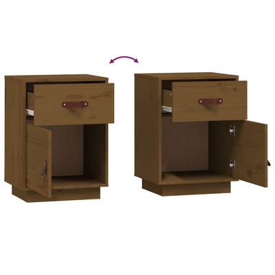 vidaXL Bedside Cabinets 2 pcs Honey Brown 40x34x55 cm Solid Wood Pine