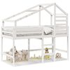 vidaXL Loft Bed with Ladder and Roof without Mattress White 90x190 cm Single
