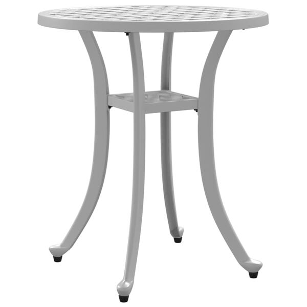 vidaXL Garden Table White Ø48x53 cm Cast Aluminium