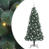 vidaXL Artificial Pre-lit Christmas Tree with Ball Set Green 180 cm