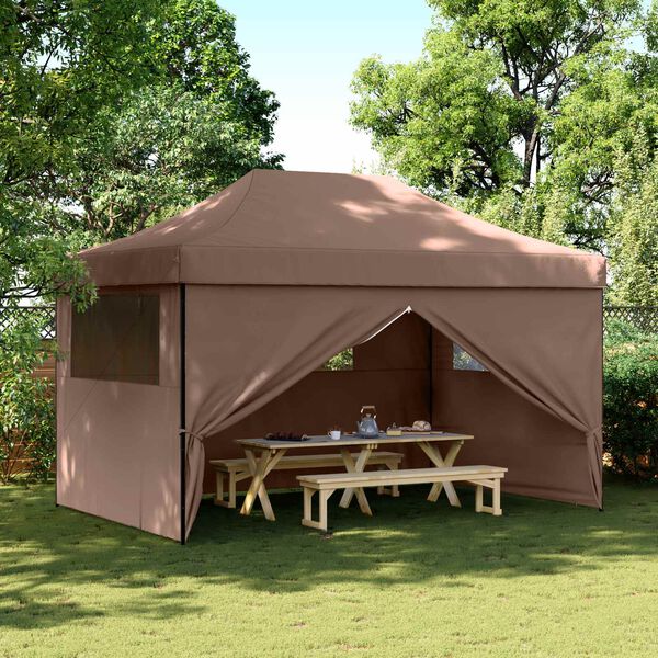 vidaXL Party Tent Folding Brown 292 x 440 x 315 cm Oxford Fabric