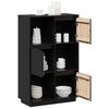 vidaXL Highboard Black 74x35x117 cm Solid Wood Pine