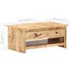vidaXL Coffee Table 88x50x38 cm Rough Mango Wood