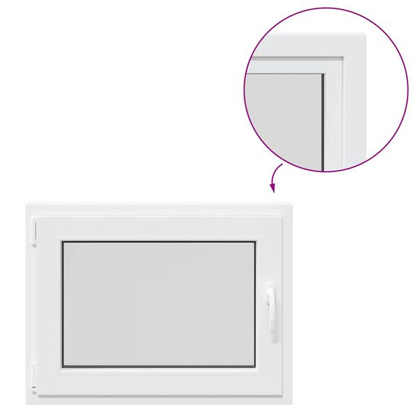 vidaXL Basement Window "RISOR" 80x50 cm Tilt&Turn DIN Left White