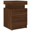 vidaXL Bedside Cabinets with LED Lights 2 pcs Brown Oak 35x39x55 cm