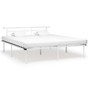 vidaXL Bed Frame without Mattress White Metal 180x200cm