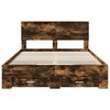 vidaXL Bed Frame with Drawer Smoked Oak 140 x 200 cm Engineered Wood