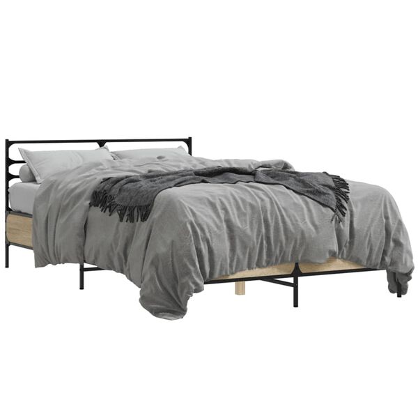 vidaXL Bed Frame without Mattress Sonoma Oak 140x190 cm