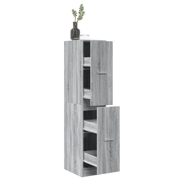 vidaXL Apothecary Cabinet Grey Sonoma 30x41x144.5 cm Engineered Wood