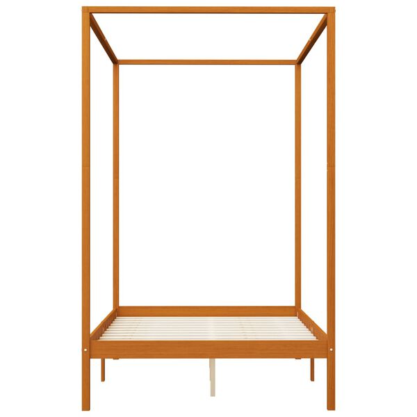 vidaXL Canopy Bed Frame without Mattress Solid Pine Wood 140x200 cm (283259+321987)