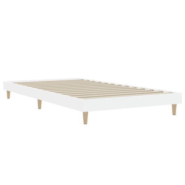 vidaXL Bed Frame without Mattress White 90x190 cm Single Engineered Wood