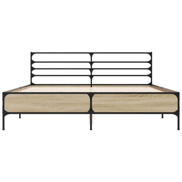 vidaXL Bed Frame without Mattress Sonoma Oak 150x200 cm King Size