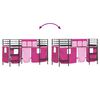 vidaXL Kids'Loft Bed Frame with Curtains Black and Pink 74.5 x 190 cm