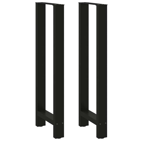 vidaXL Bar Table Legs Black 2 pcs 50x(110-111) cm Steel