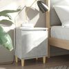 vidaXL Bed Cabinet with Solid Wood Legs Concrete Grey 40x30x50 cm
