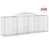 vidaXL Arched Gabion Baskets 30 pcs 300x50x100/120 cm Galvanised Iron