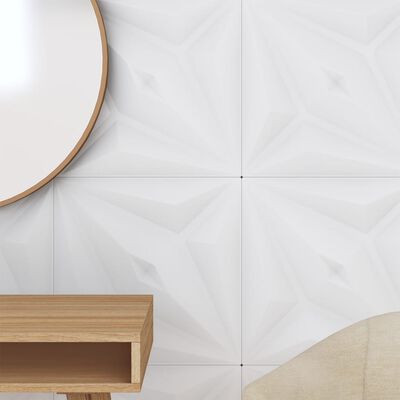 vidaXL Wall Panels 24 pcs White 50x50 cm XPS 6 m² Star