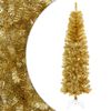 vidaXL Artificial Slim Christmas Tree 180 cm PVC and Steel Gold
