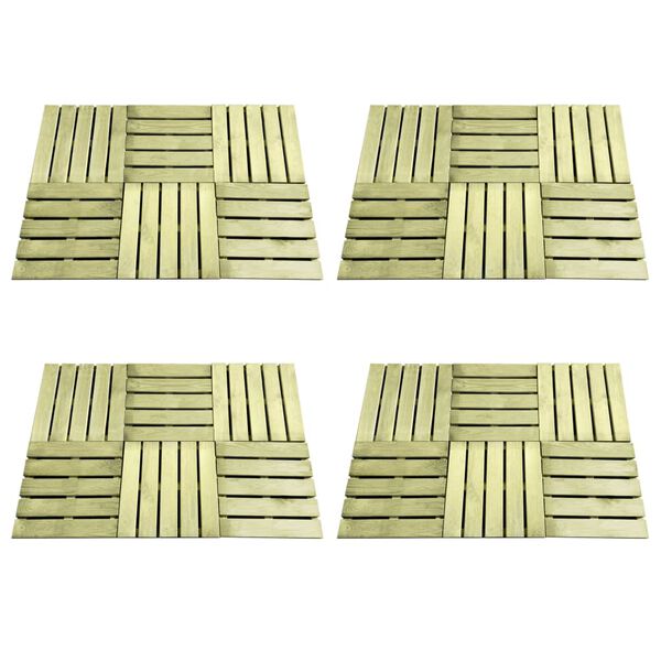 vidaXL 24 pcs Decking Tiles 50x50 cm Wood Green