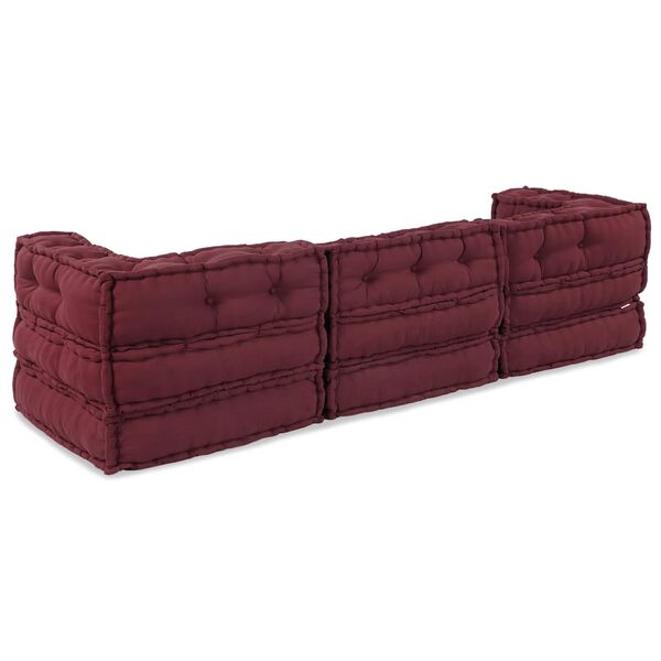 vidaXL Modular Sofa 3 pcs Maroon Fabric