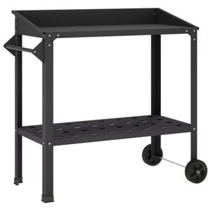 vidaXL Potting Table with Wheels 96 x 50 x 89 cm Powder-Coated Steel
