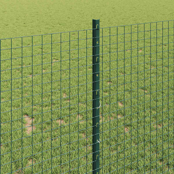 vidaXL Fence with Post Green 1 x 10 m Steel