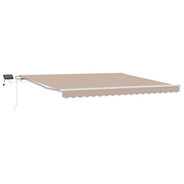 vidaXL Retractable Awning with Manual Beige 400 x 300 cm Fabric