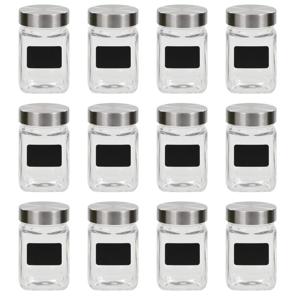 vidaXL Storage Jars with Sticker 12 pcs 300 ml